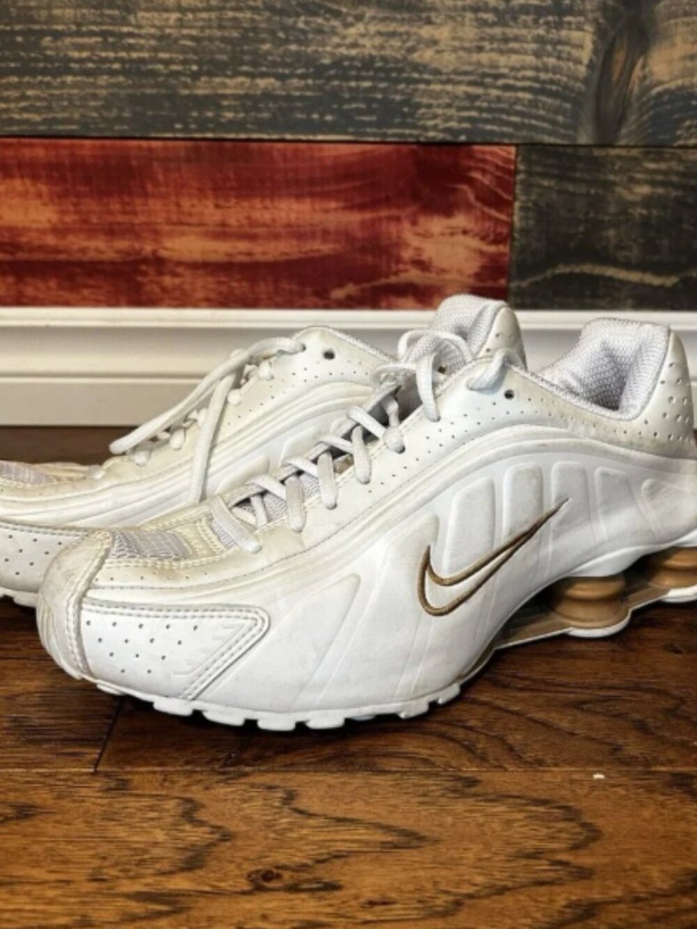 Nike Shox R4 2007 White Gold Size 8.5 42